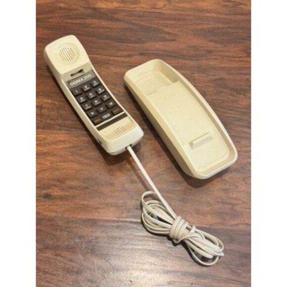 VTG MCM GTE Sigma 200 Corded Beige Handset desk wall Push Button phone Untested - Picture 2 of 8